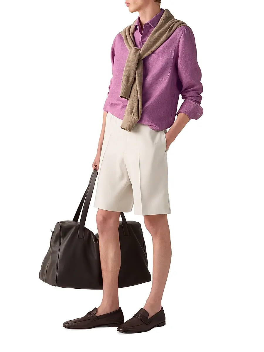 Zegna Men's Oasi Lino Polo Shirt | Thumbnail 5 Zegna Men's Oasi Lino Polo Shirt | Thumbnail 5