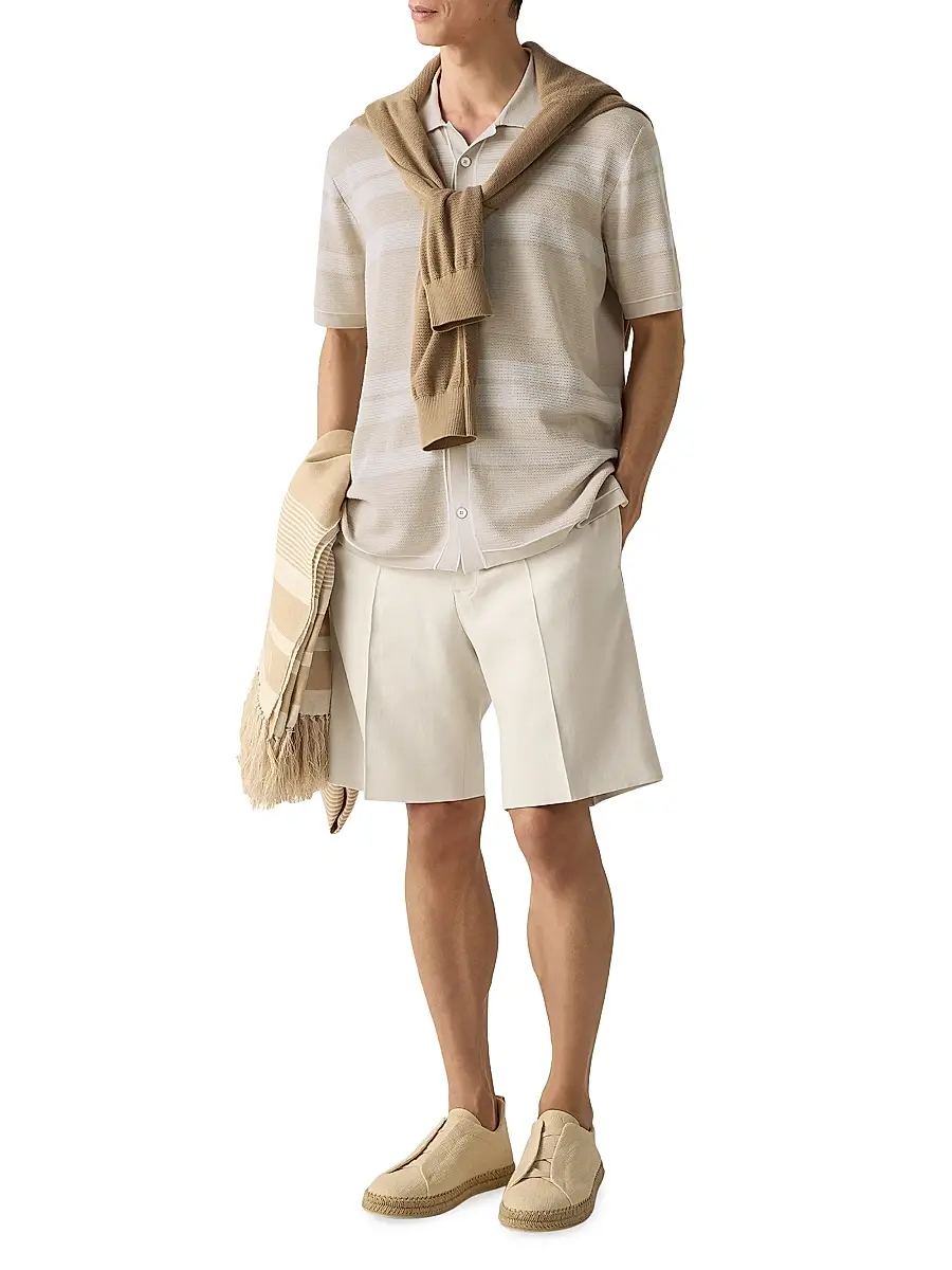 Zegna Men's Oasi Lino Shorts | Thumbnail 2 Zegna Men's Oasi Lino Shorts | Thumbnail 2
