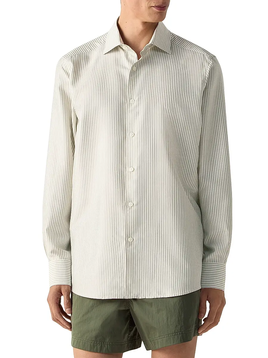 Zegna Men's Silk Shirt | Thumbnail 2 Zegna Men's Silk Shirt | Thumbnail 2