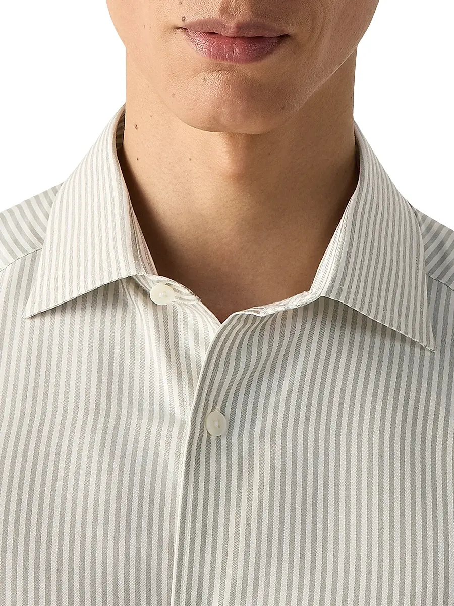 Zegna Men's Silk Shirt | Thumbnail 4 Zegna Men's Silk Shirt | Thumbnail 4