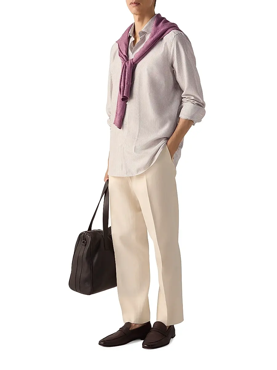 Zegna Men's Silk Shirt | Thumbnail 2 Zegna Men's Silk Shirt | Thumbnail 2