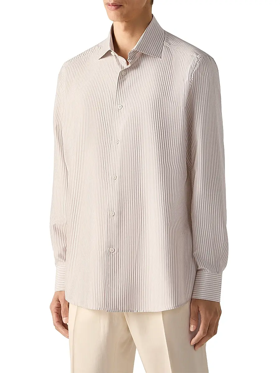 Zegna Men's Silk Shirt | Thumbnail 3 Zegna Men's Silk Shirt | Thumbnail 3