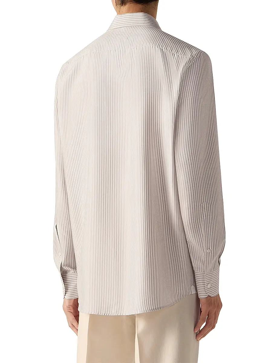 Zegna Men's Silk Shirt | Thumbnail 4 Zegna Men's Silk Shirt | Thumbnail 4