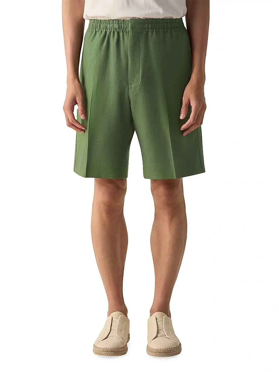 Zegna Men's Oasi Lino Shorts | Thumbnail 2 Zegna Men's Oasi Lino Shorts | Thumbnail 2