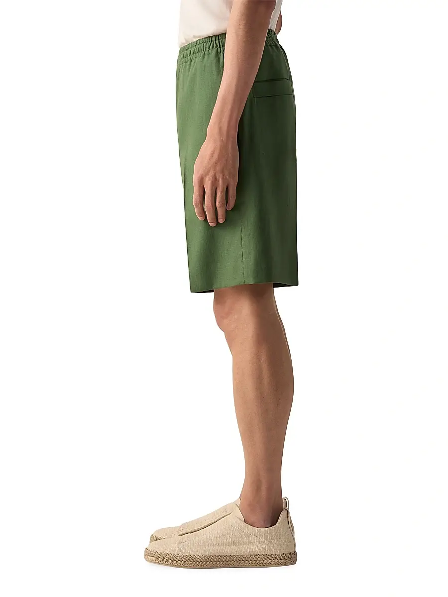 Zegna Men's Oasi Lino Shorts | Thumbnail 3 Zegna Men's Oasi Lino Shorts | Thumbnail 3