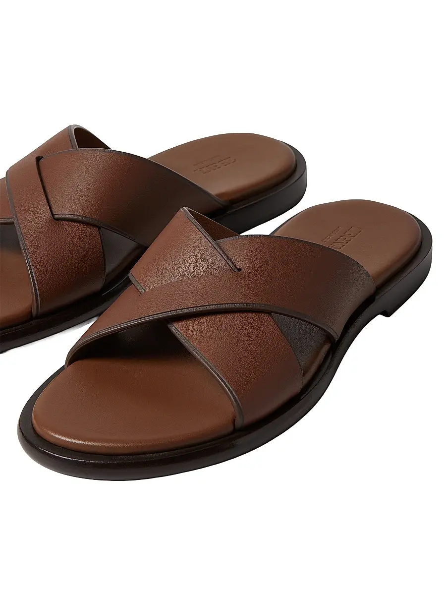 Zegna Men's Leather Sandals | Thumbnail 5 Zegna Men's Leather Sandals | Thumbnail 5