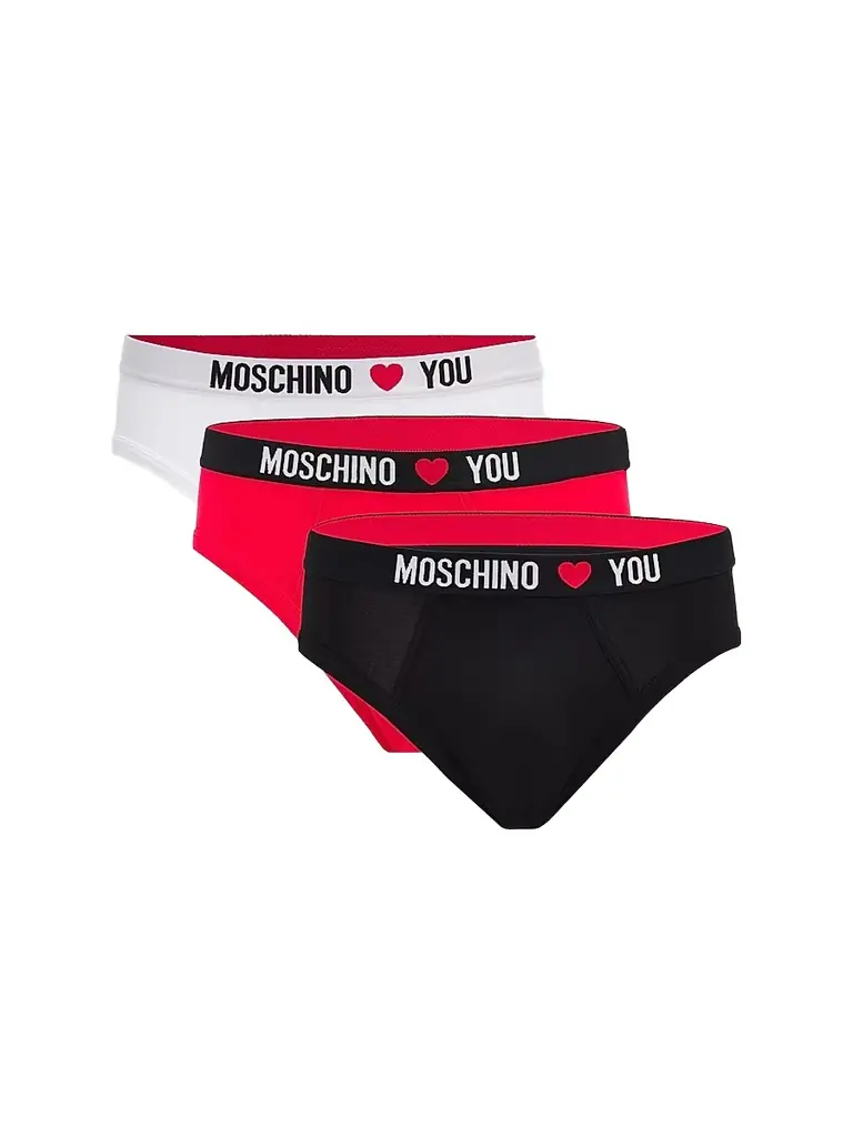 MOSCHINO Men's My Valentine Stretch-Jersey Variety Brief 3-Pack | Image 1 MOSCHINO Men's My Valentine Stretch-Jersey Variety Brief 3-Pack | Image 1