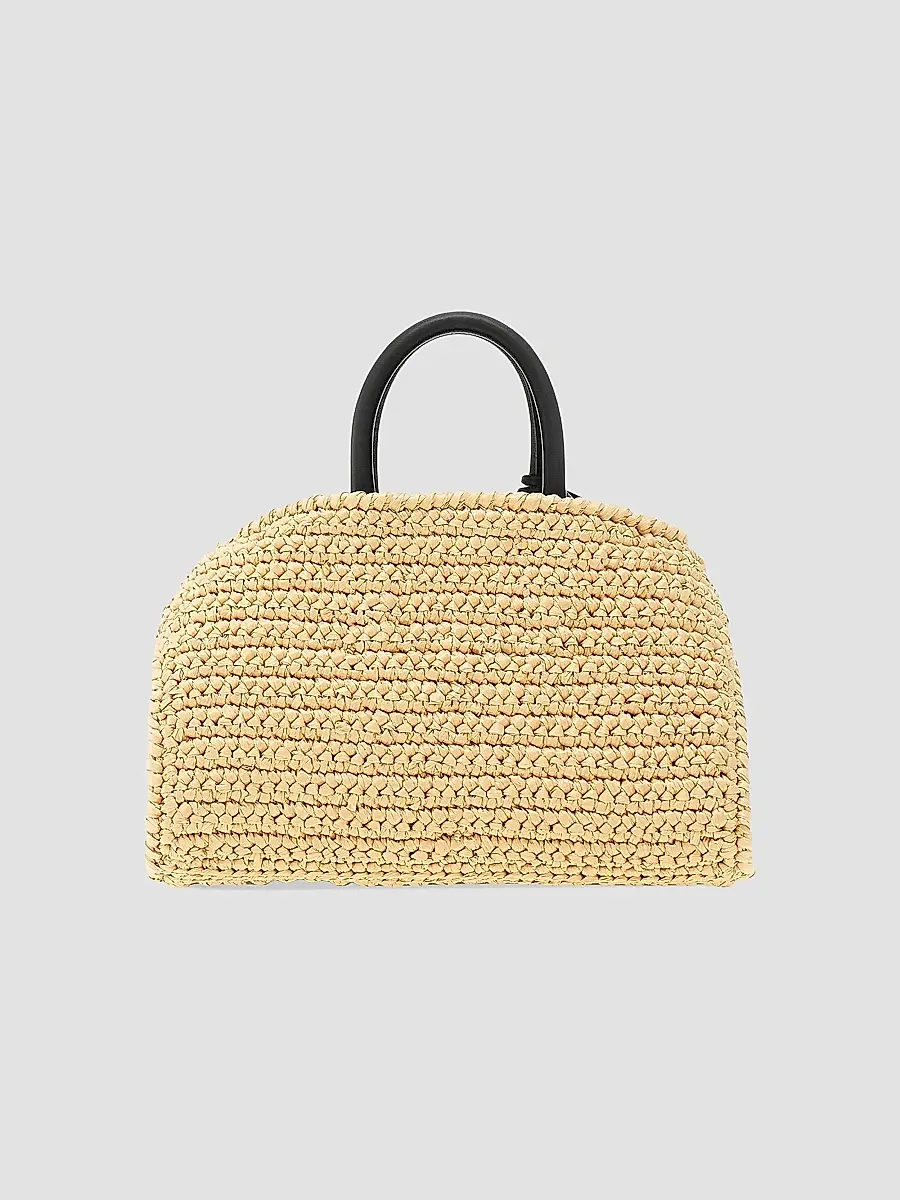 Ferragamo Women's Hug Mini Crochet Raffia Top Handle Bag | Thumbnail 5 Ferragamo Women's Hug Mini Crochet Raffia Top Handle Bag | Thumbnail 5