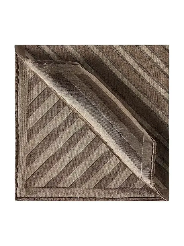 Men's Regimental Stripe Silk Pocket Square