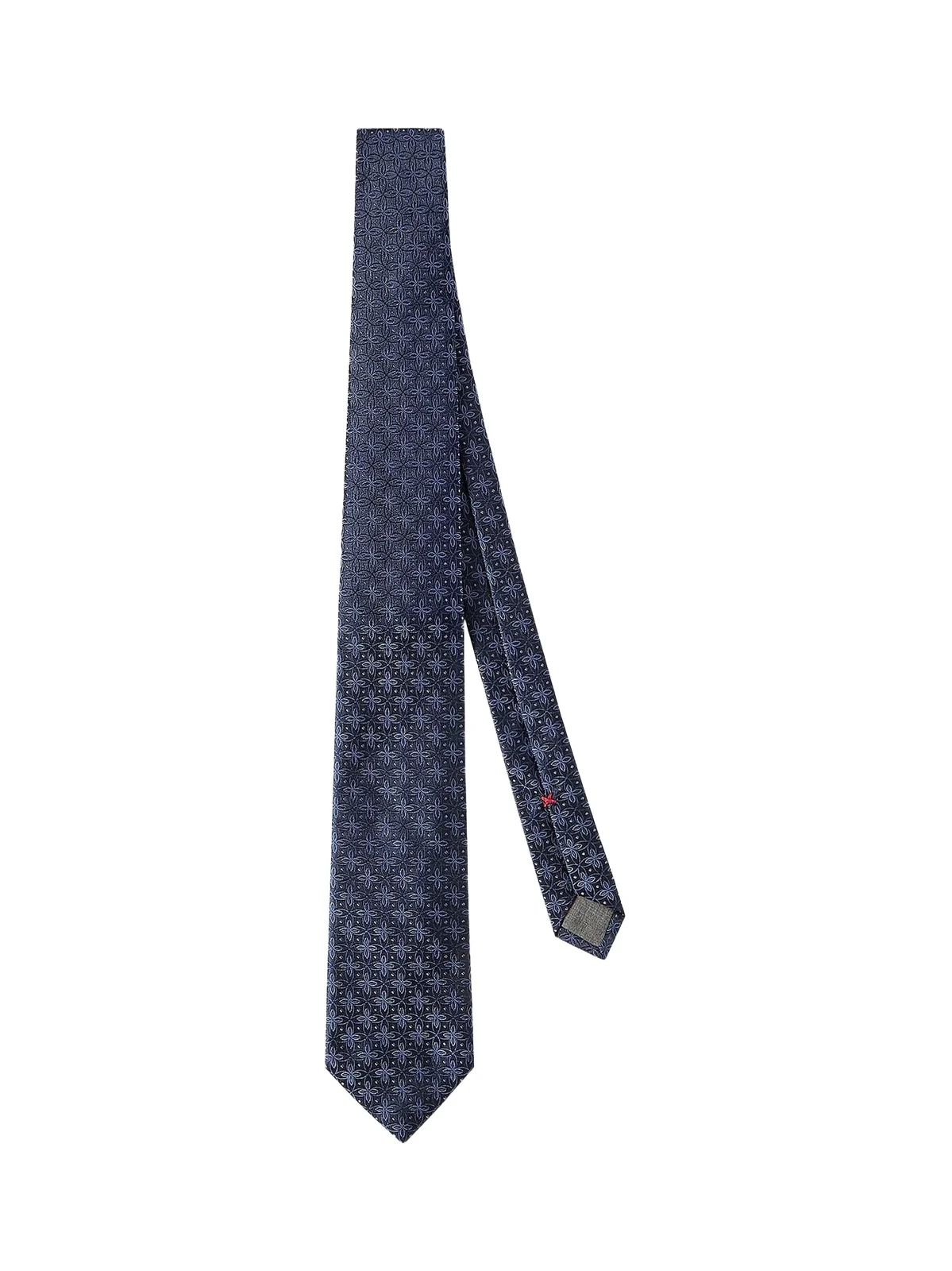 Men's Silk Tie with Geometric Floral Pattern