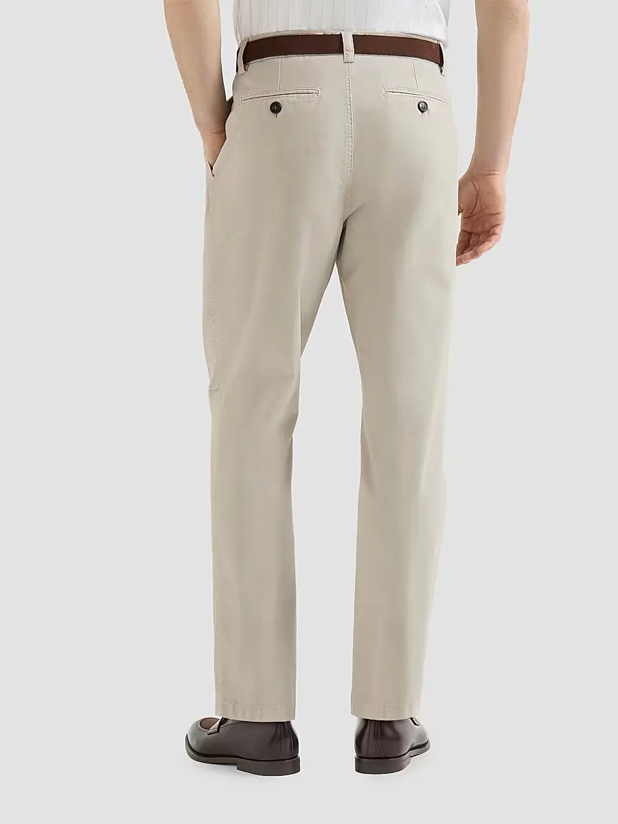 Brunello Cucinelli Men's Garment-Dyed Trousers in Peached Cotton Gabardine | Thumbnail 3 Brunello Cucinelli Men's Garment-Dyed Trousers in Peached Cotton Gabardine | Thumbnail 3