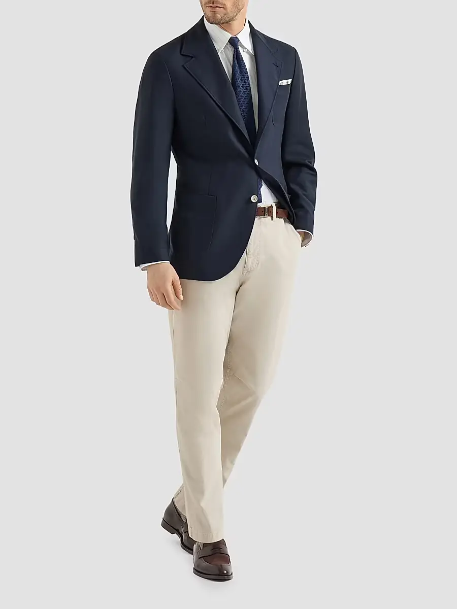 Brunello Cucinelli Men's Garment-Dyed Trousers in Peached Cotton Gabardine | Thumbnail 6 Brunello Cucinelli Men's Garment-Dyed Trousers in Peached Cotton Gabardine | Thumbnail 6