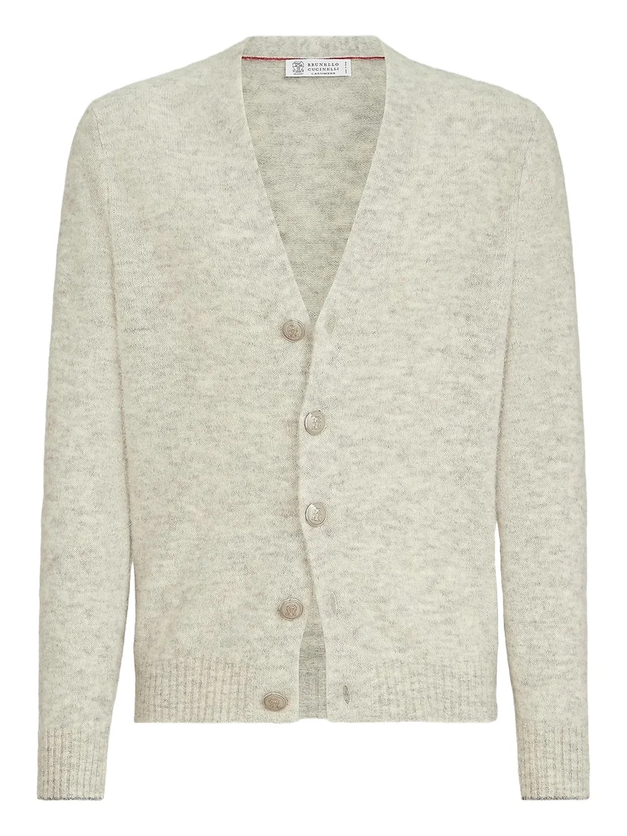 Men's Alpaca, Cashmere and Wool Cardigan - Off White Men's Alpaca, Cashmere and Wool Cardigan - Off White