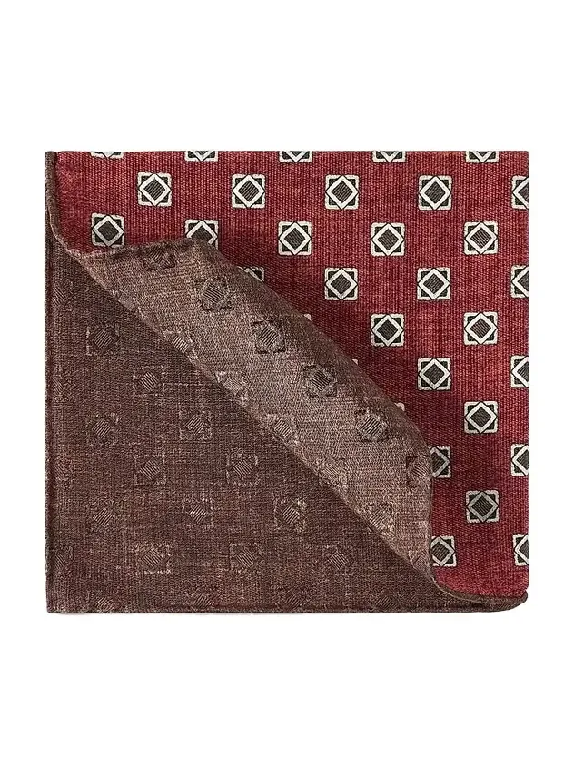 Men's Silk Geometric Pattern Pocket Square