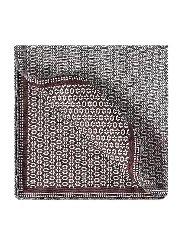 Men's Silk Geometric Pattern Pocket Square Men's Silk Geometric Pattern Pocket Square
