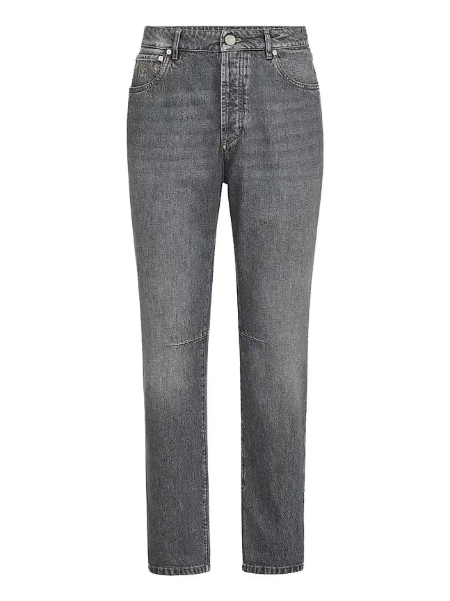 Men's Greyscale Denim Leisure Fit Five-Pocket Jeans Men's Greyscale Denim Leisure Fit Five-Pocket Jeans