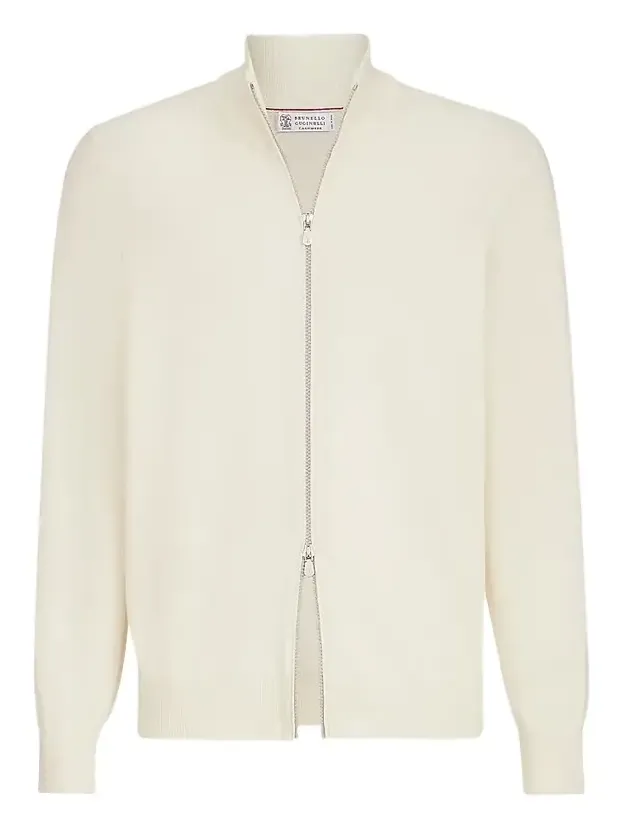 Men's Cashmere High-Neck Cardigan with Zipper - Panama