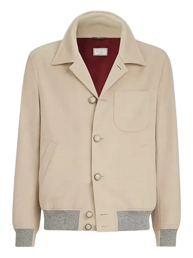 Brunello Cucinelli Men's Lightweight Virgin Wool Cloth Outerwear Jacket