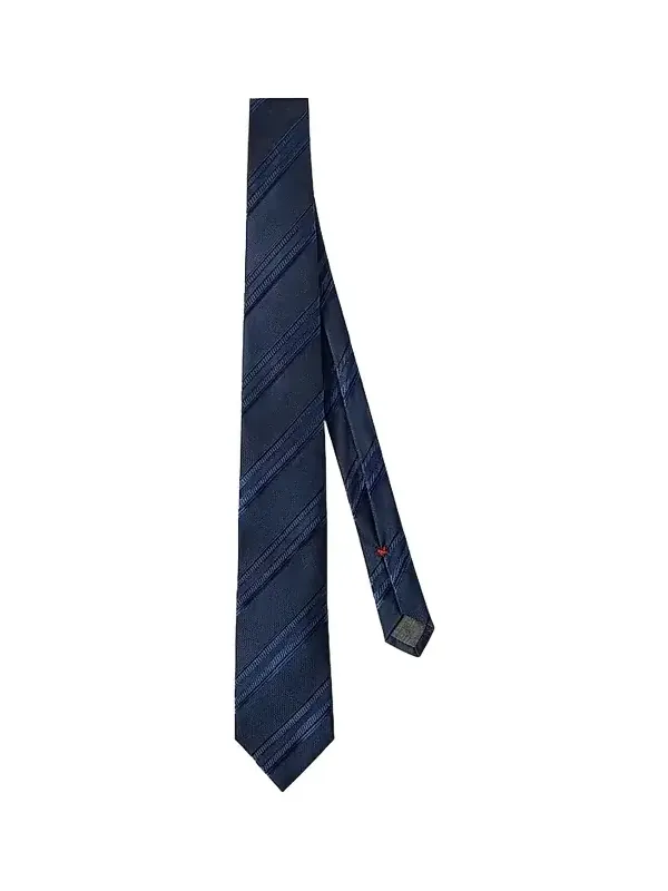 Men's Textured Striped Silk Tie