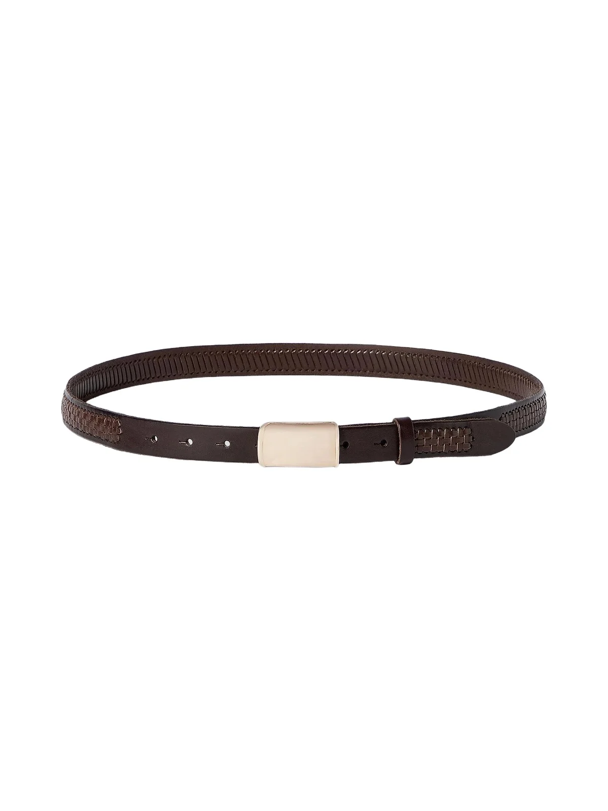 Brunello Cucinelli Men's Textured Calfskin Belt with Box-Frame Buckle - Rust Brown