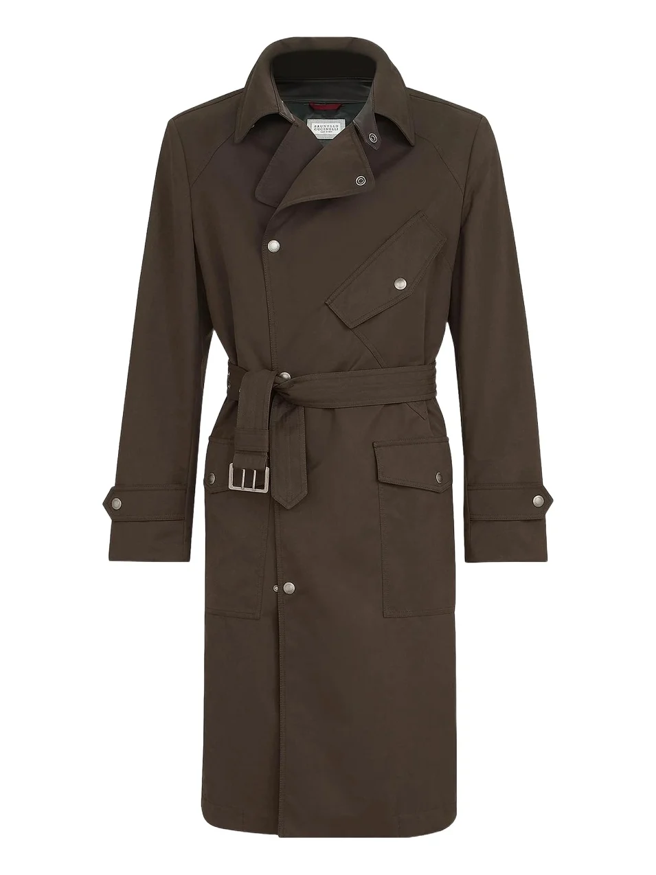 Brunello Cucinelli Men's Water-Resistant Microfiber Motorcycle Trench Coat