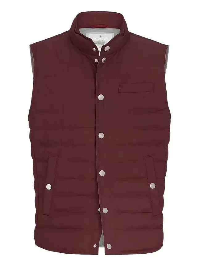 Brunello Cucinelli Men's Lightweight Techno Fabric Down Vest