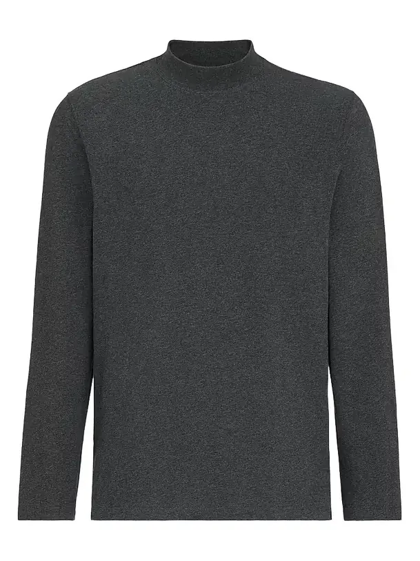 Men's Cotton Jersey Long Sleeve Mock Neck T-Shirt Men's Cotton Jersey Long Sleeve Mock Neck T-Shirt