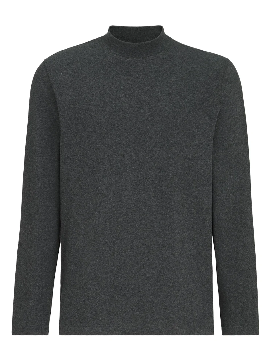 Men's Cotton Jersey Long Sleeve Mock Neck T-Shirt Men's Cotton Jersey Long Sleeve Mock Neck T-Shirt