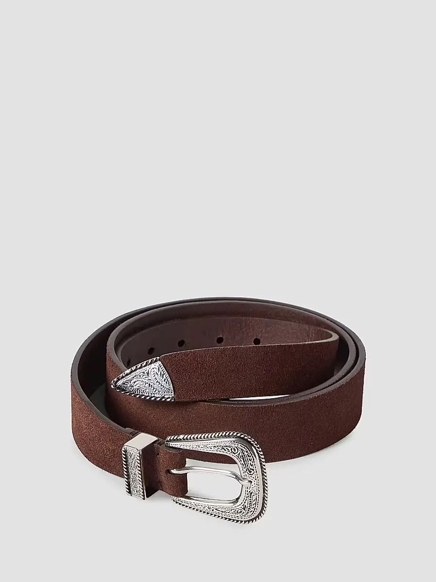 Brunello Cucinelli Men's Reversed Leather Belt with Tip - Brown | Thumbnail 3