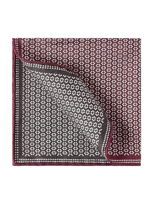 Men's Silk Geometric Pattern Pocket Square
