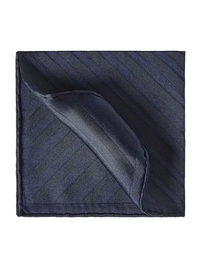 Men's Regimental Stripe Silk Pocket Square Men's Regimental Stripe Silk Pocket Square