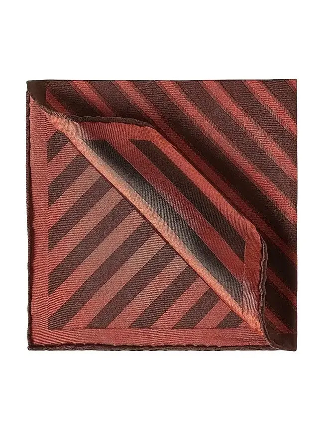Men's Regimental Stripe Silk Pocket Square Men's Regimental Stripe Silk Pocket Square