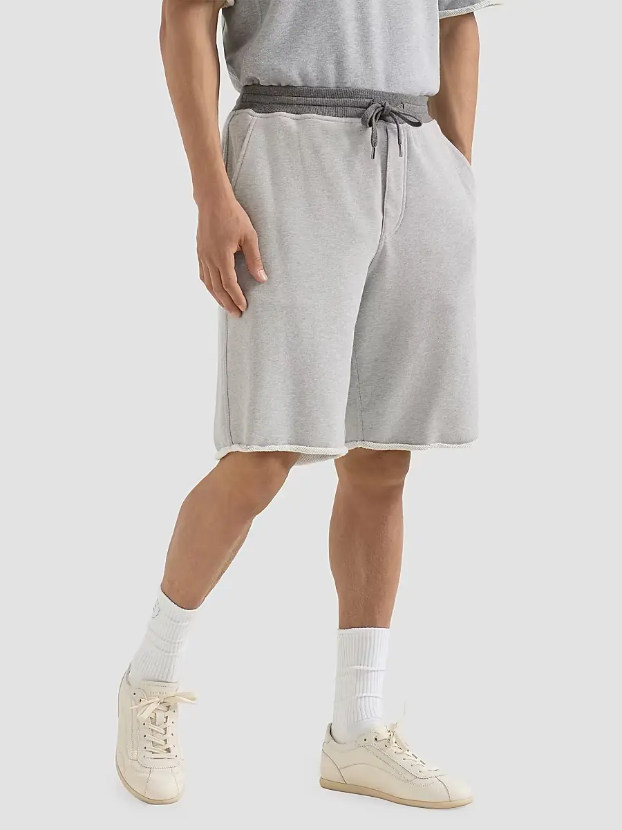 Brunello Cucinelli Men's Cotton French Terry Bermuda Shorts with Embroidery - Grey | Thumbnail 2