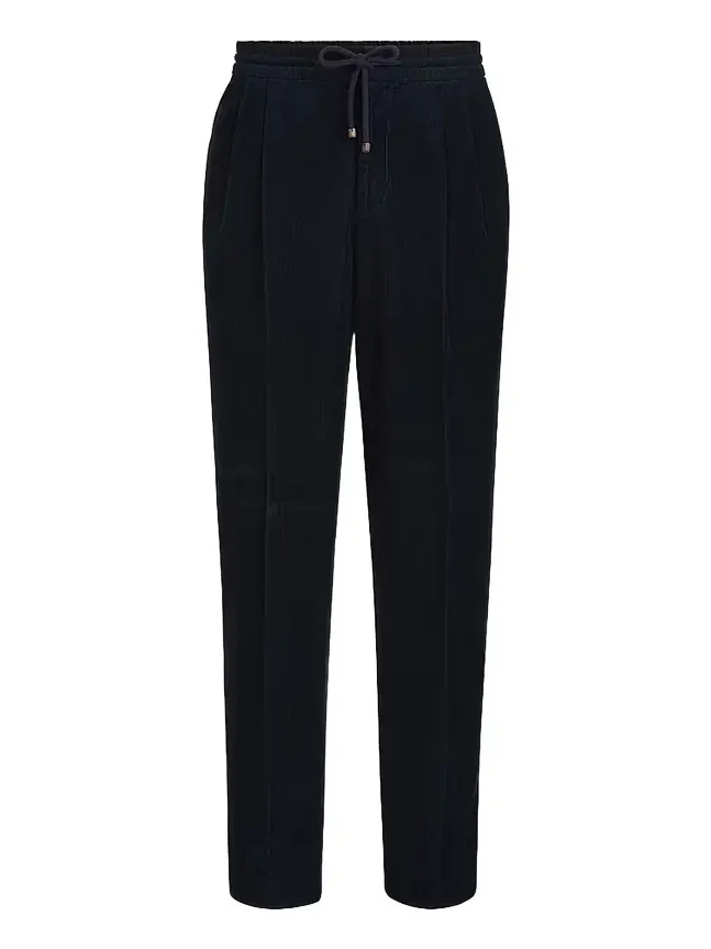 Men's Garment-Dyed Trousers in Cotton Narrow Wale Corduroy