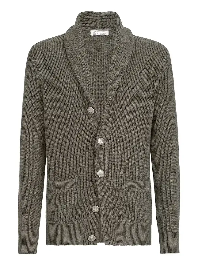 Men's Malfilé Cotton English Rib Cardigan