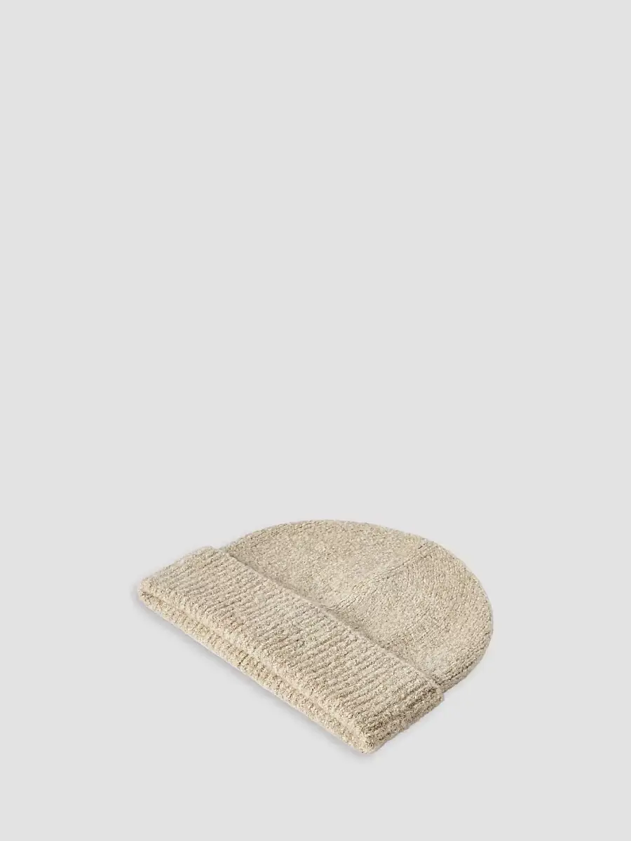 Brunello Cucinelli Men's Virgin Wool, Silk and Cashmere Ribbed Beanie | Thumbnail 2 Brunello Cucinelli Men's Virgin Wool, Silk and Cashmere Ribbed Beanie | Thumbnail 2