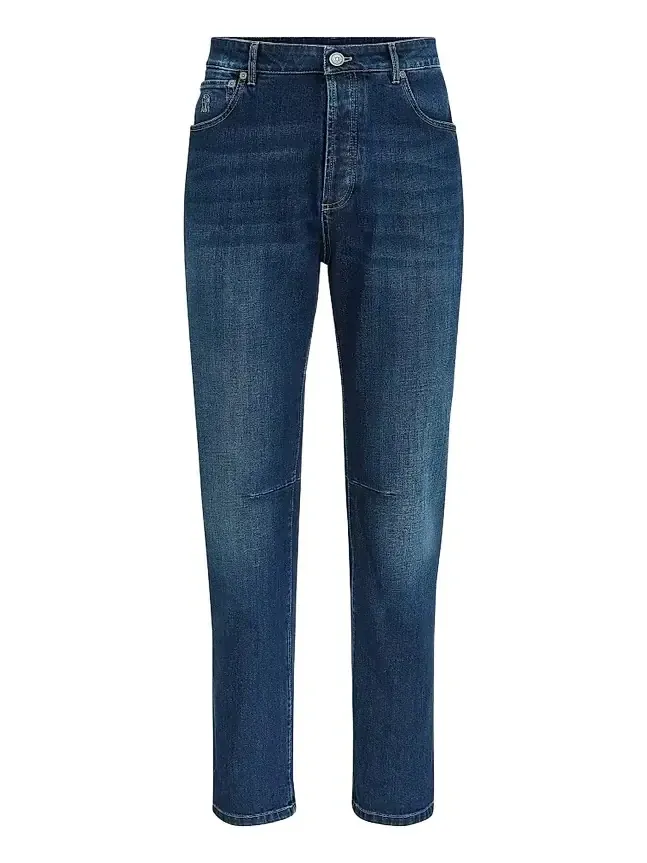 Men's Comfort Cotton Denim Leisure Fit Five-Pocket Jeans Men's Comfort Cotton Denim Leisure Fit Five-Pocket Jeans