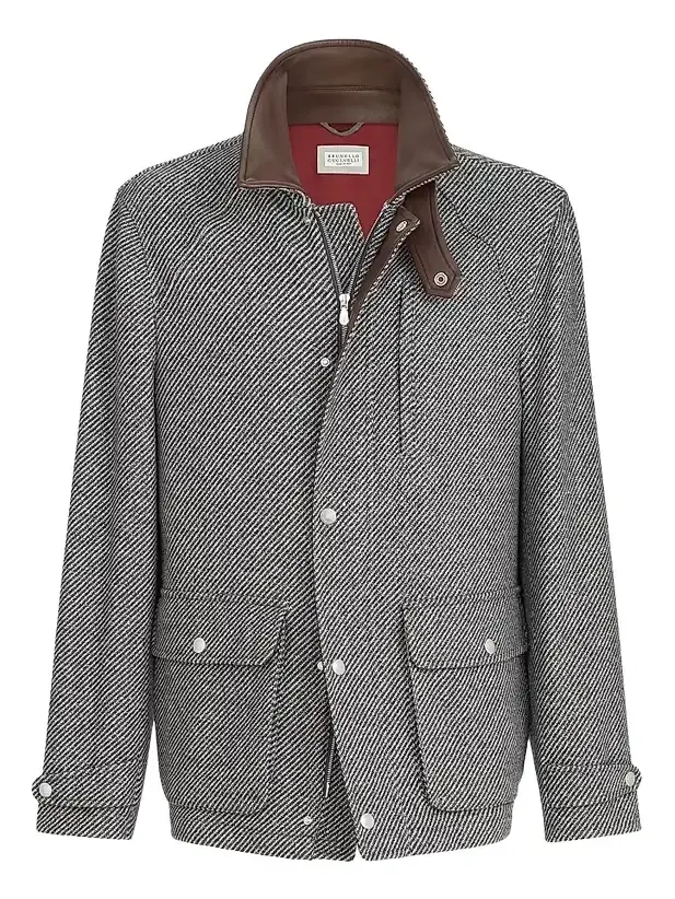Men's Cashmere and Silk Diagonal Field Jacket Men's Cashmere and Silk Diagonal Field Jacket