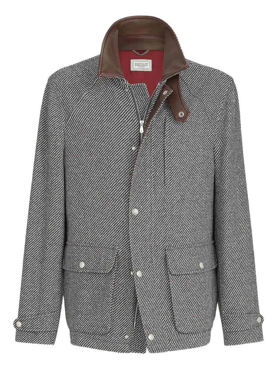 Men's Cashmere and Silk Diagonal Field Jacket Men's Cashmere and Silk Diagonal Field Jacket