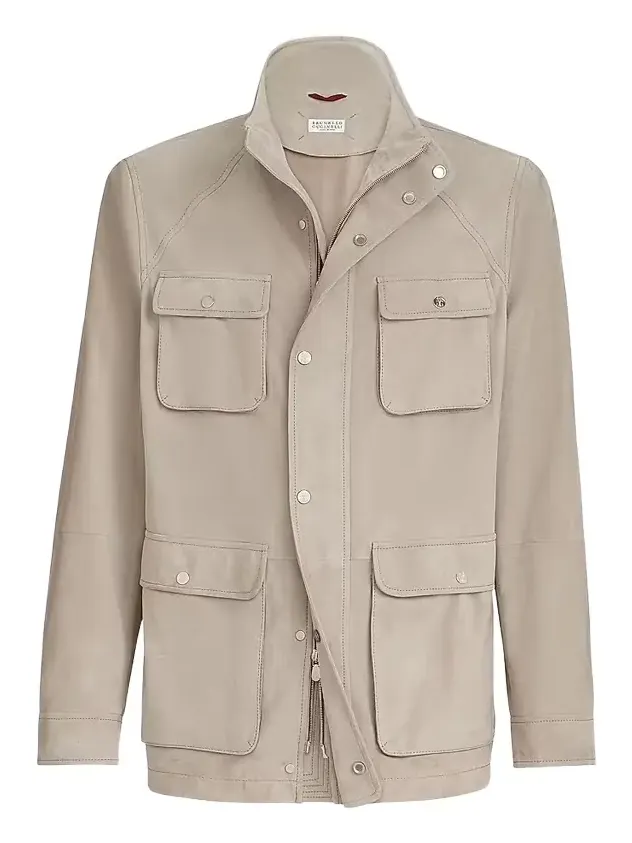 Brunello Cucinelli Men's Suede Unlined Safari Jacket