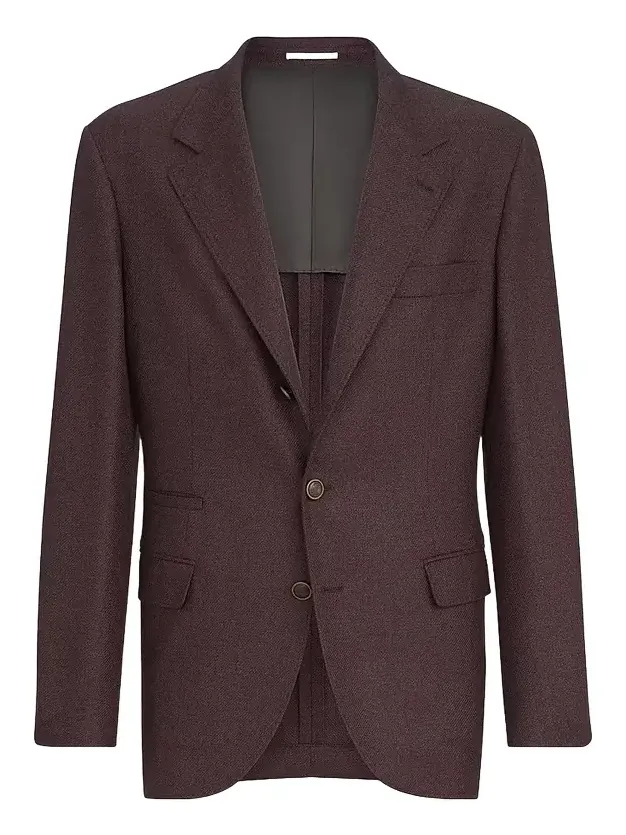 Men's Mouliné Virgin Wool Twill Deconstructed Blazer