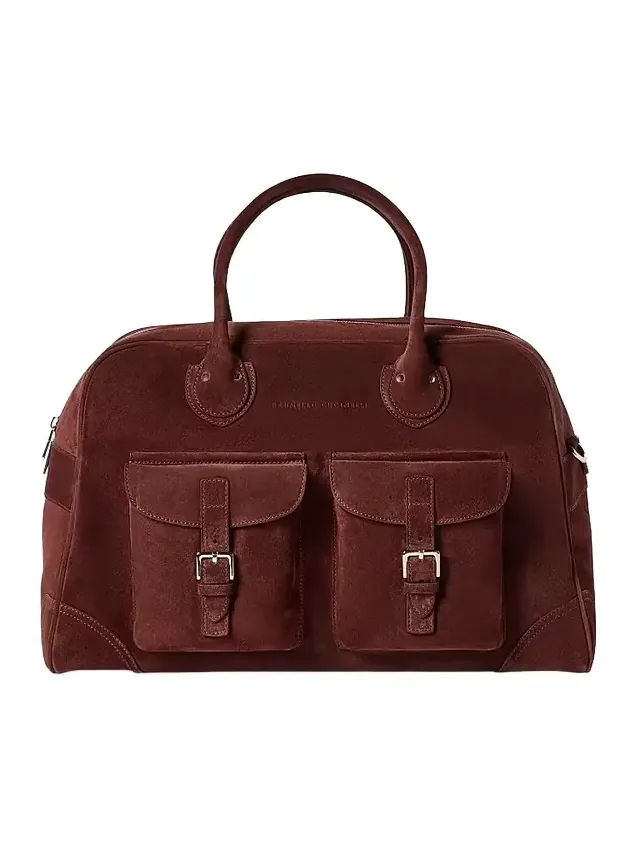 Men's Suede Weekender Bag