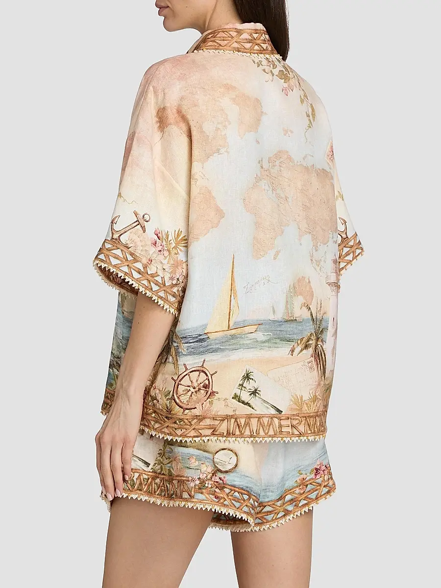 Zimmermann Women's Mahon Island Print Linen Shirt | Thumbnail 5 Zimmermann Women's Mahon Island Print Linen Shirt | Thumbnail 5