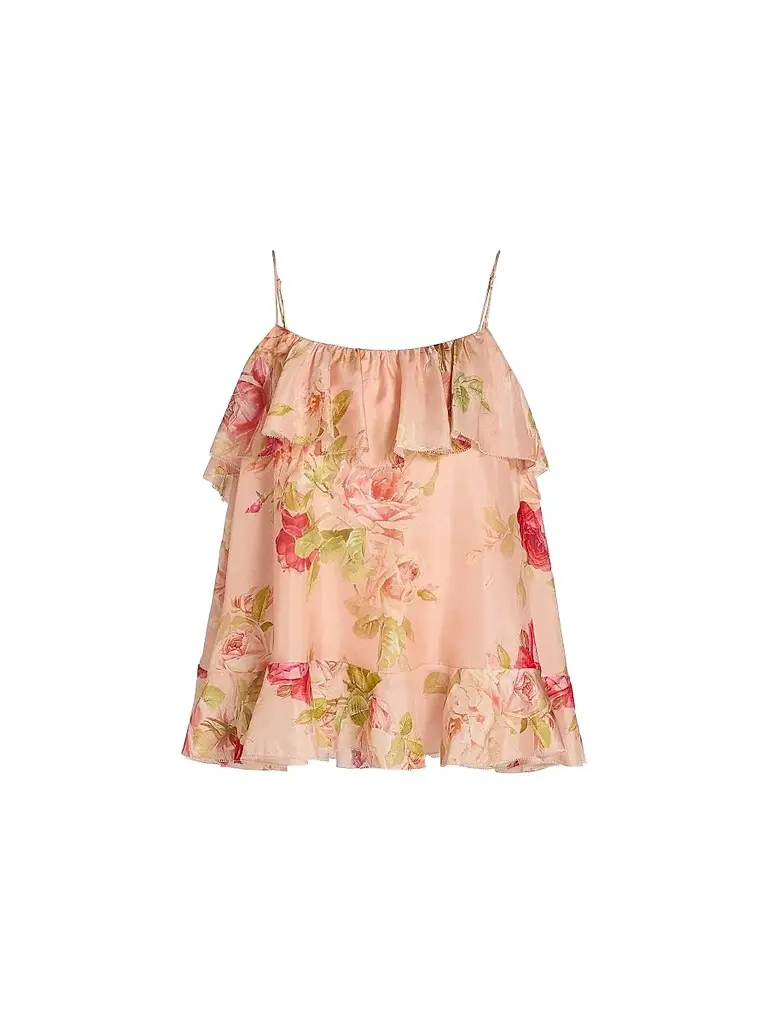 Zimmermann Women's Roselight Printed Silk Cami Top | Image 1 Zimmermann Women's Roselight Printed Silk Cami Top | Image 1