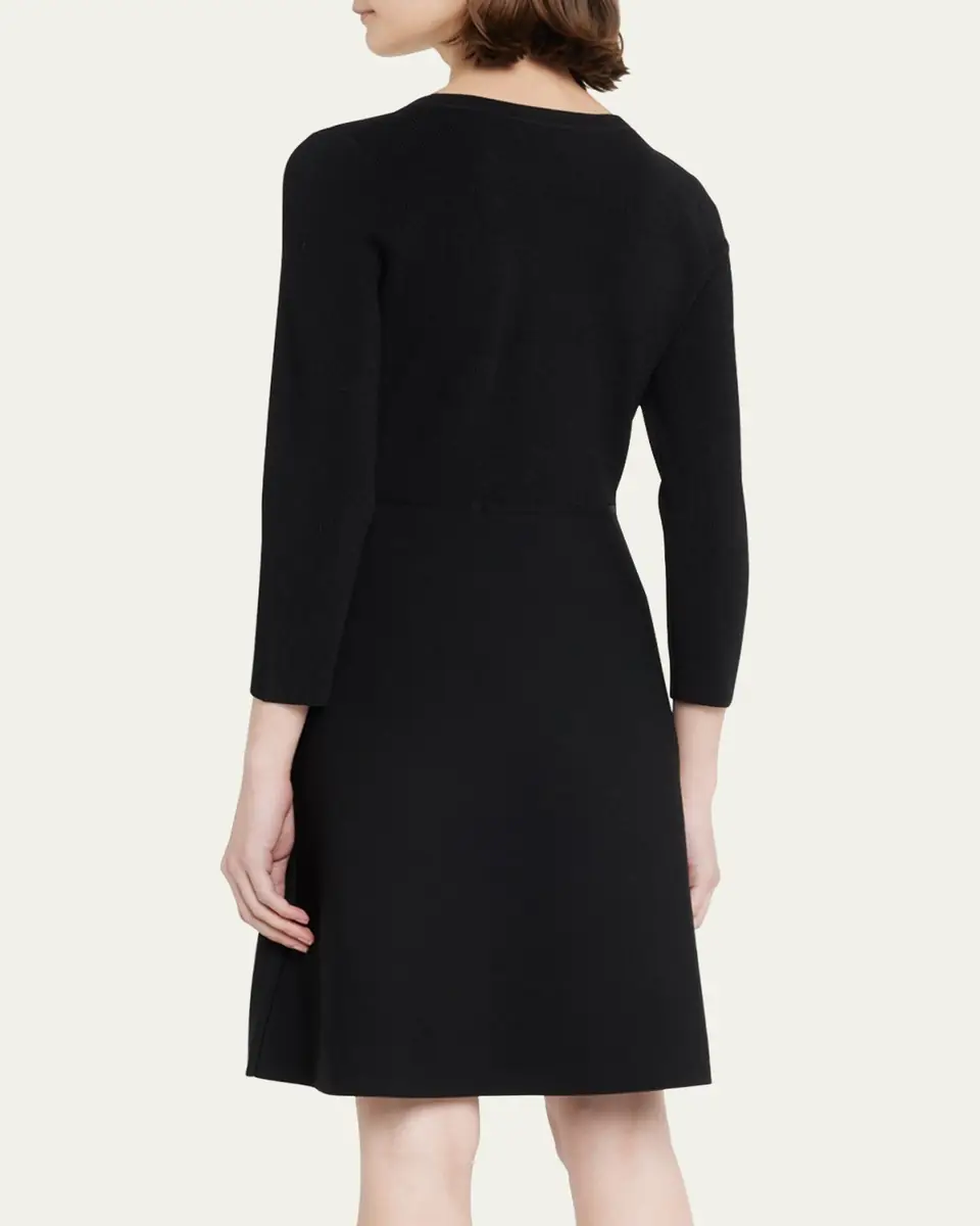 Theory Scoop-Neck Compact-Knit Flare Mini Dress | Thumbnail 2