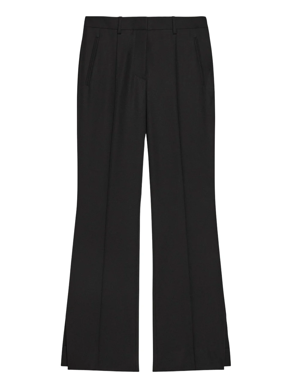 Vented Wool Bootcut Pants