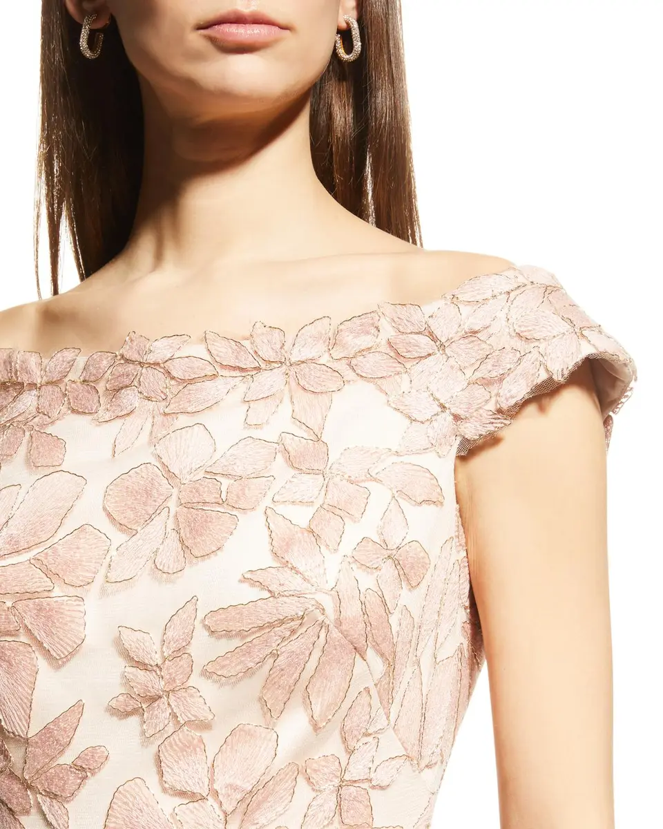 Tadashi Shoji Off-the-Shoulder Cap-Sleeve Lace Midi Dress | Thumbnail 5 Tadashi Shoji Off-the-Shoulder Cap-Sleeve Lace Midi Dress | Thumbnail 5
