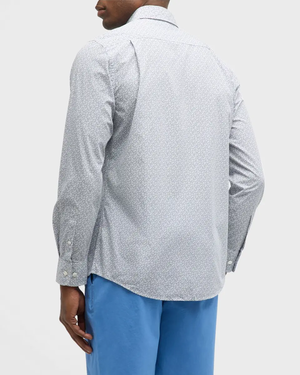 Rodd & Gunn Men's Rowallan Cotton Geometric-Print Sport Shirt | Thumbnail 3