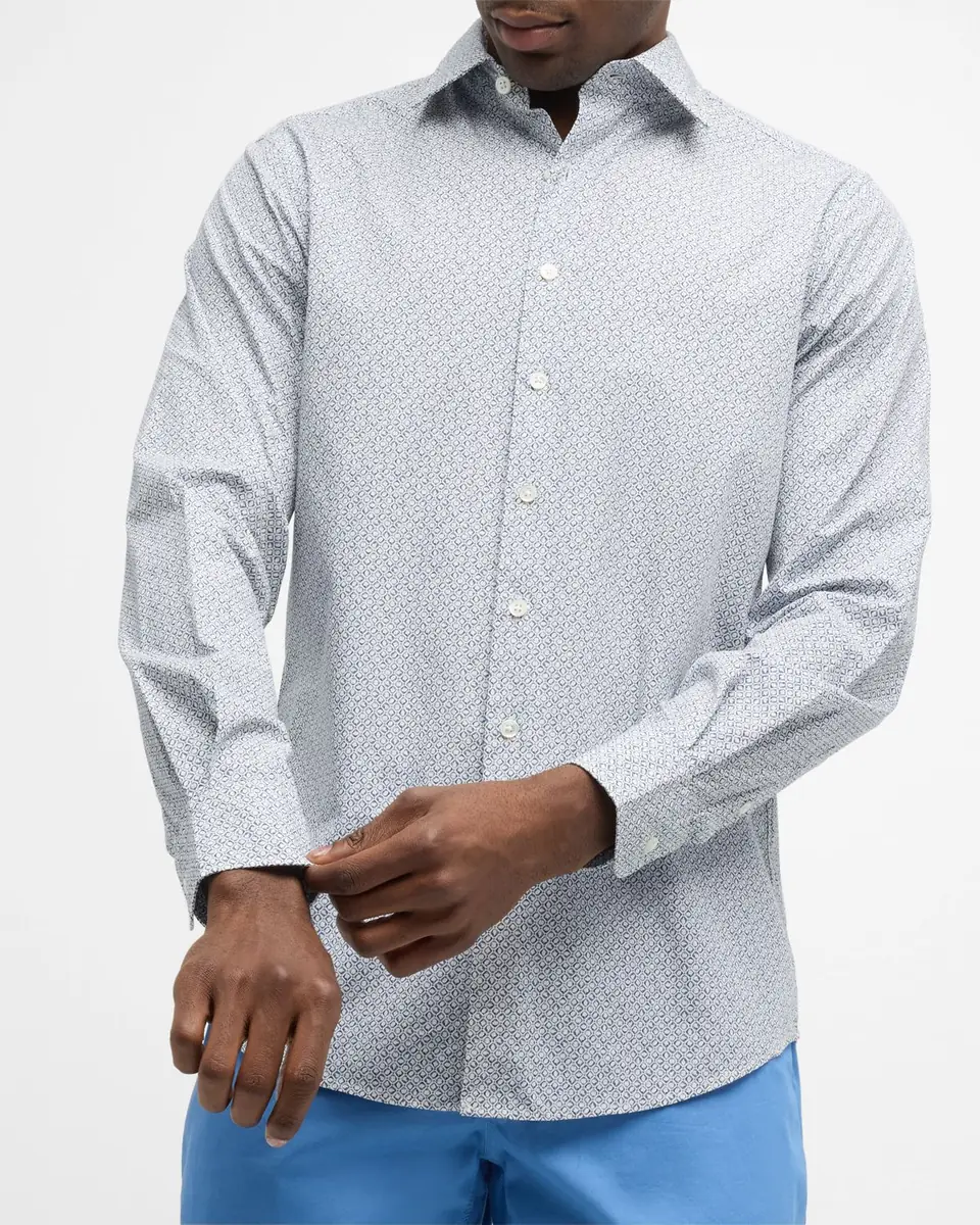 Rodd & Gunn Men's Rowallan Cotton Geometric-Print Sport Shirt | Thumbnail 5
