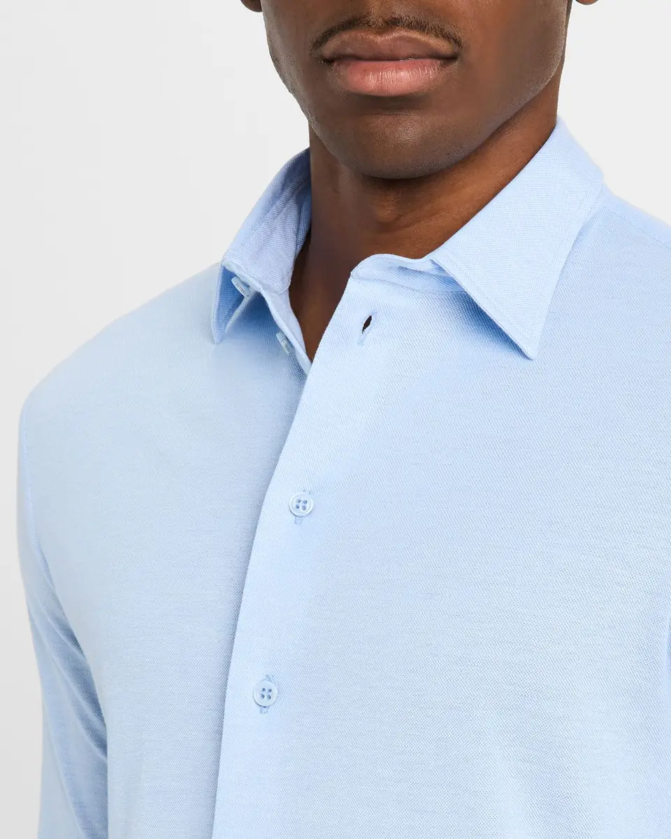 Emporio Armani Men's Pique Jersey Micro-Dot Sport Shirt | Thumbnail 3 Emporio Armani Men's Pique Jersey Micro-Dot Sport Shirt | Thumbnail 3